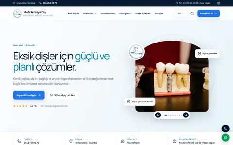 Mefa Avrasya Diş web sitesi