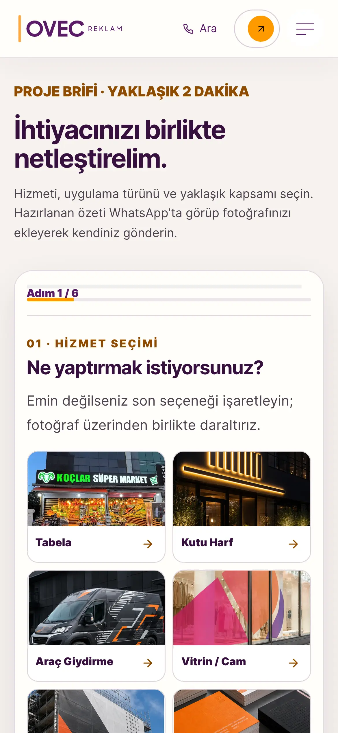OVEC Reklam mobil iç sayfa