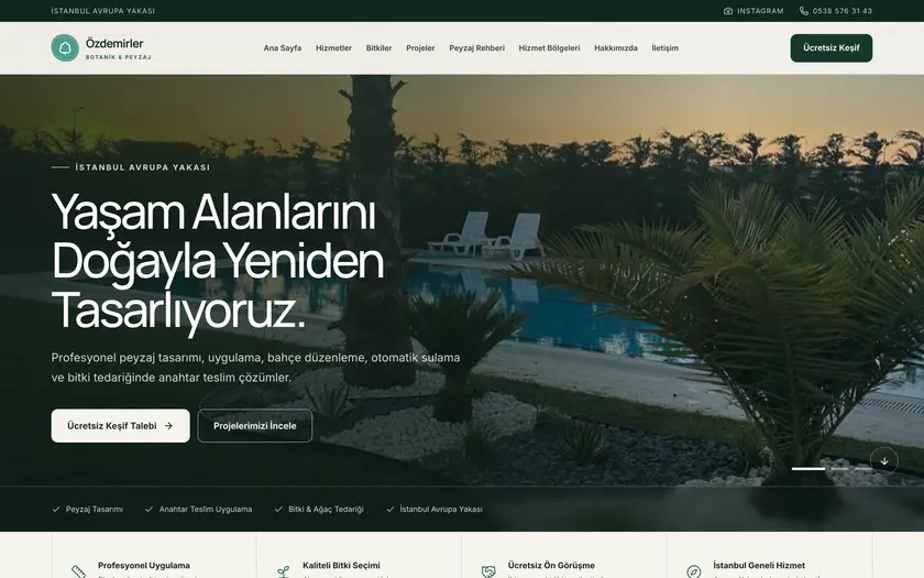 Özdemirler Botanik web sitesi ana sayfası