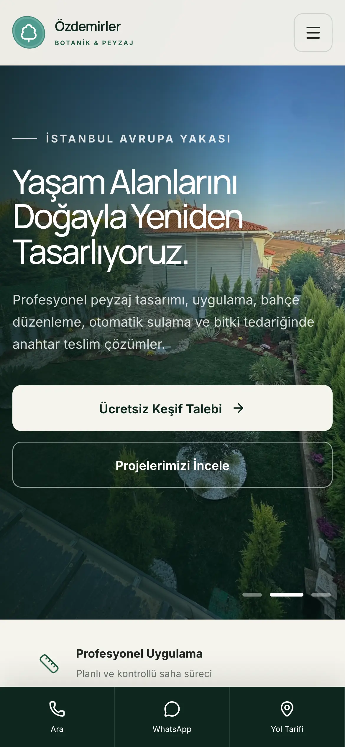 Özdemirler Botanik mobil ana sayfa