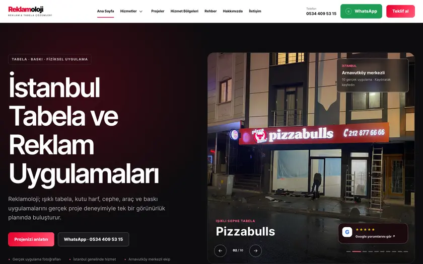 Reklamoloji web sitesi ana sayfası