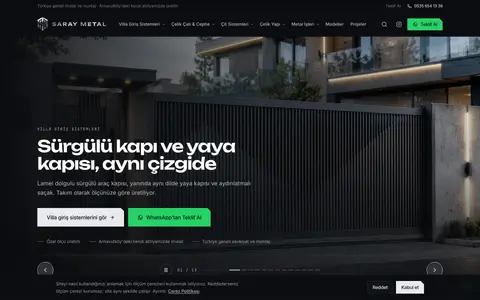 Saray Metal Çelik web sitesi